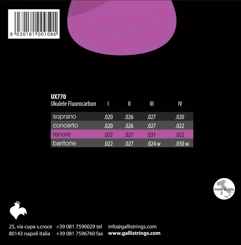 Galli UX770 - struny do ukulele tenorowego - 2