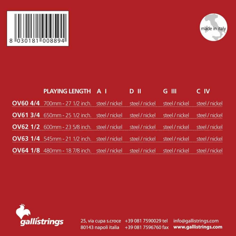 Galli OV60 4/4 - struny do wiolonczeli 4/4 - 3