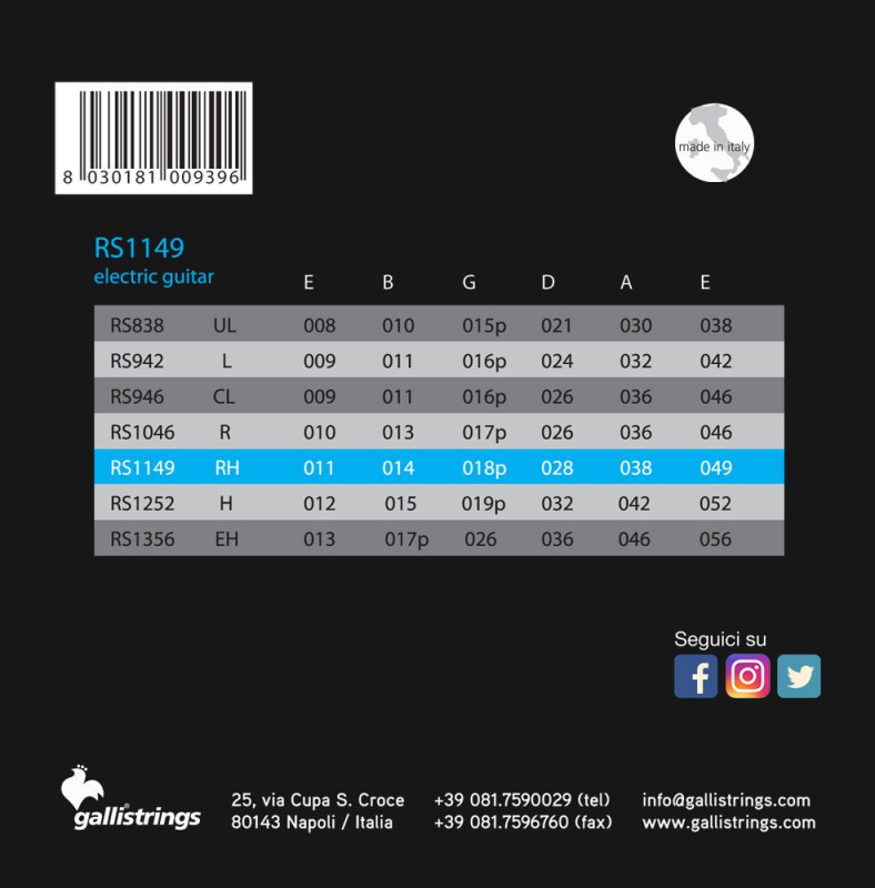 Galli RS 1149 - struny do gitary elektrycznej - 2