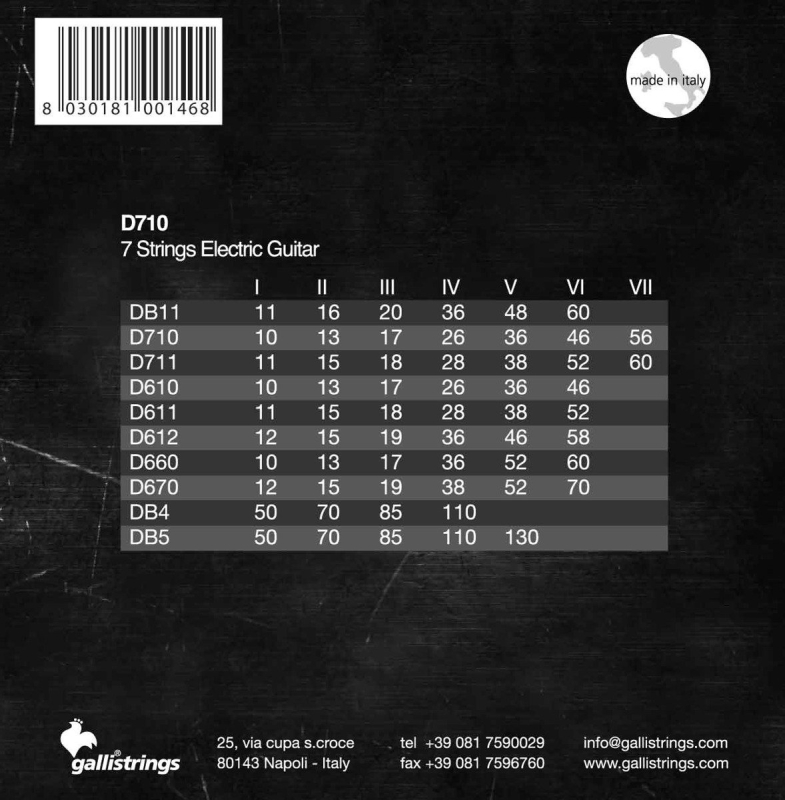 Galli D710 - struny do gitary elektrycznej - 2