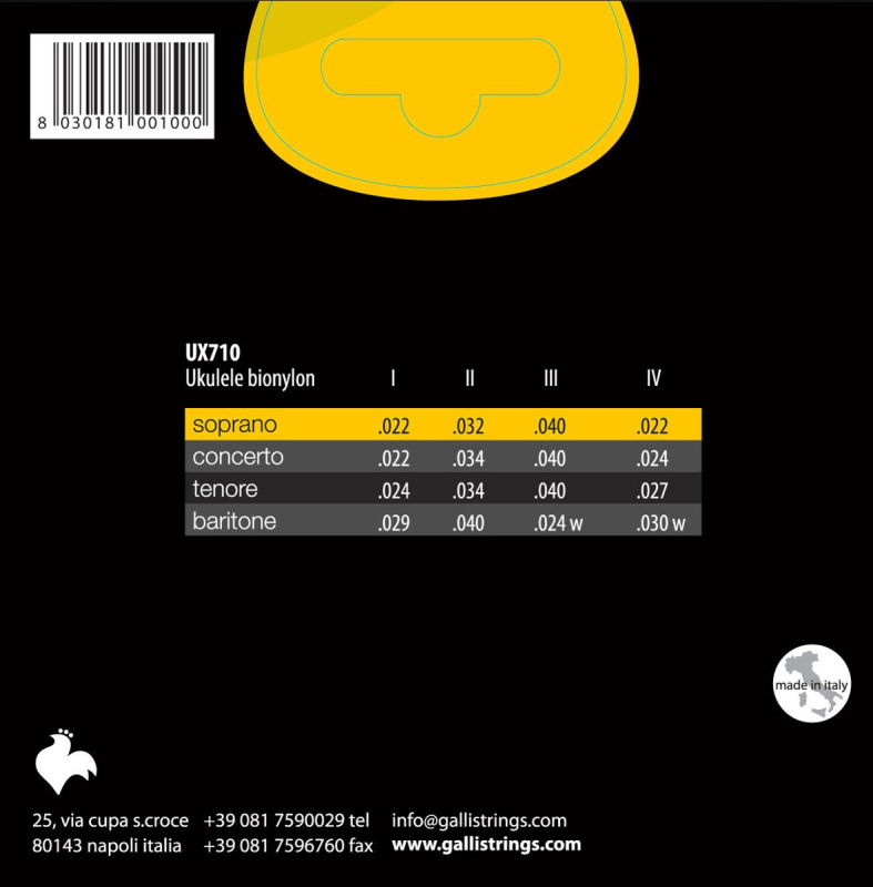 Galli UX710 - struny do ukulele sopranowego - 2