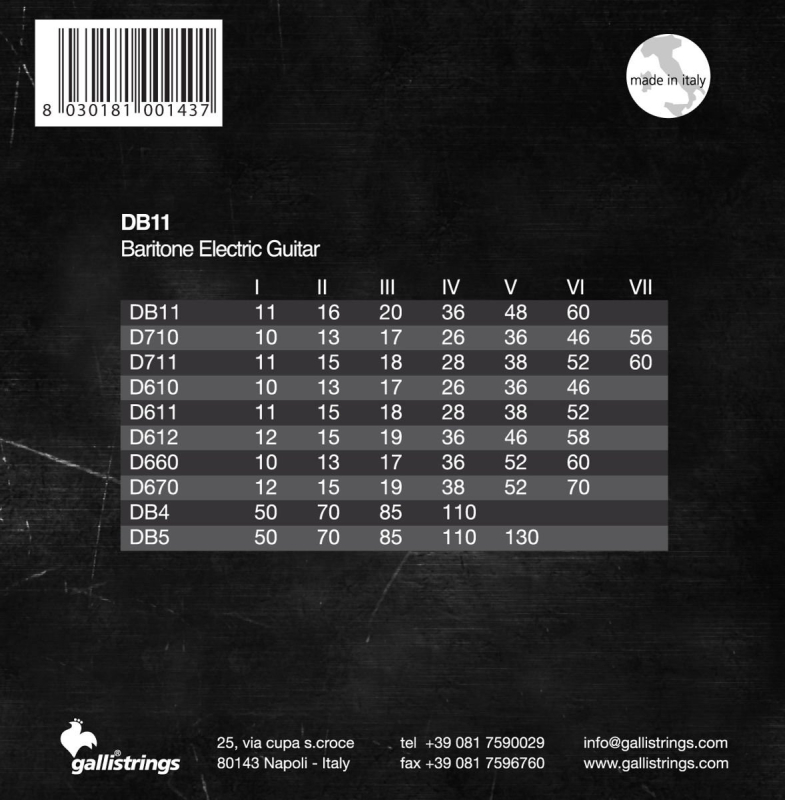 Galli DB11 - struny do gitary elektrycznej barytonowej - 2