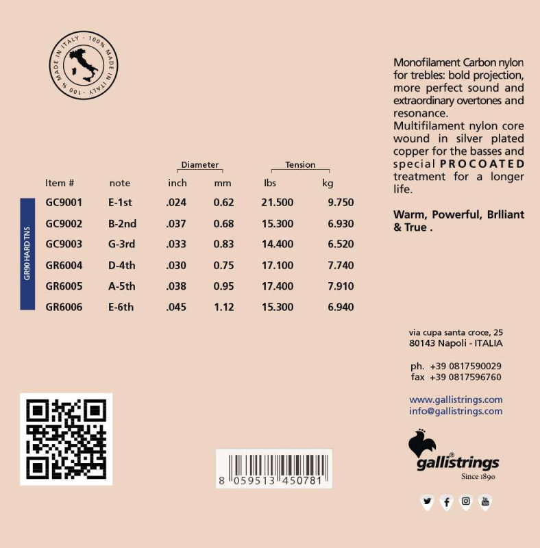 Galli GR90 Genius Carbonio - struny do gitary klasycznej - 2