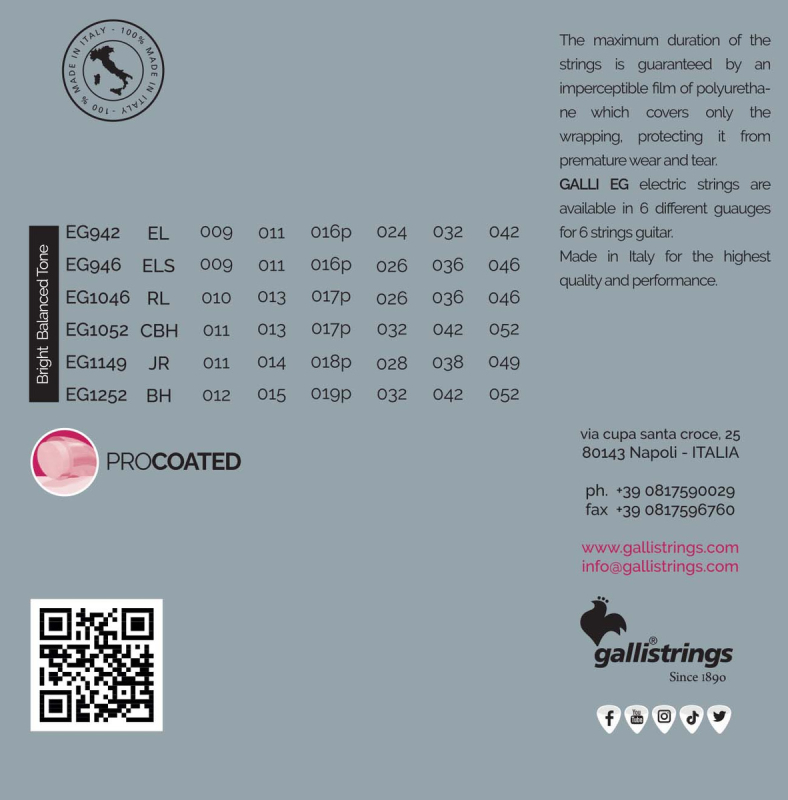 Galli EG942 - powlekane struny do gitary elektrycznej - 2