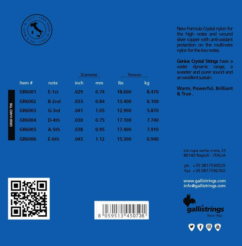 Galli GR 60 - struny do gitary klasycznej - 2