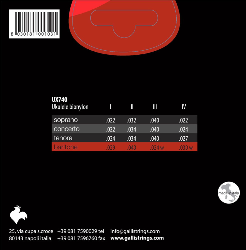Galli UX740 - struny do ukulele barytonowego - 2